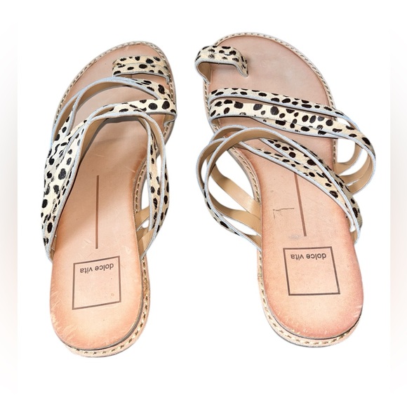 Dolce Vita Nelly Cheetah Calf Hair Slide Sandal Size 8.5 - Picture 2 of 5